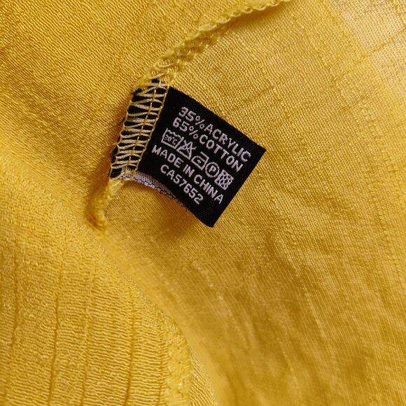 Cherie Bliss Women's Open Front Cardigan S / M Yellow Cotton Blend Seersucker - Picture 4 of 7